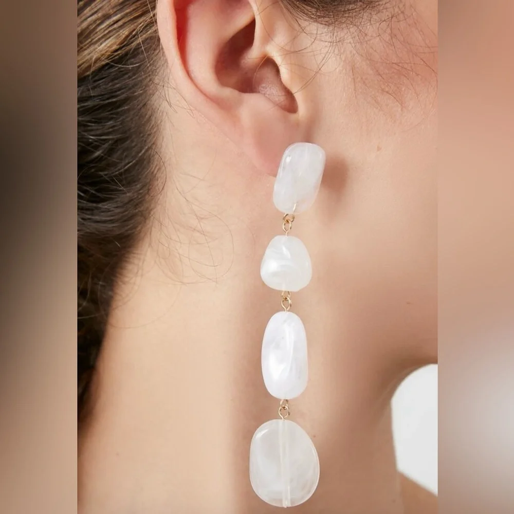 Tiered Faux Stone Drop Earrings - Picture 2 of 2
